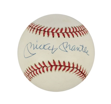 Mickey Mantle Single-Signed Official Major League Baseball Graded PSA 9